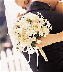 Fragrant All-White Wedding Bouquet