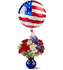Red, White and Balloon Bouquet
