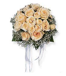 Hand-Tied White Rose Clutch Bouquet