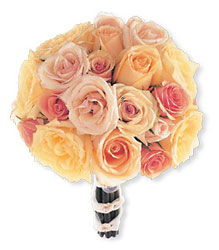 Peach and Ivory Clutch Bouquet