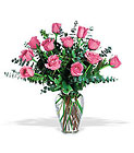 Pink Roses With Eucalyptus