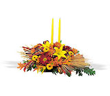 Bountiful Centerpiece With Taper Candles