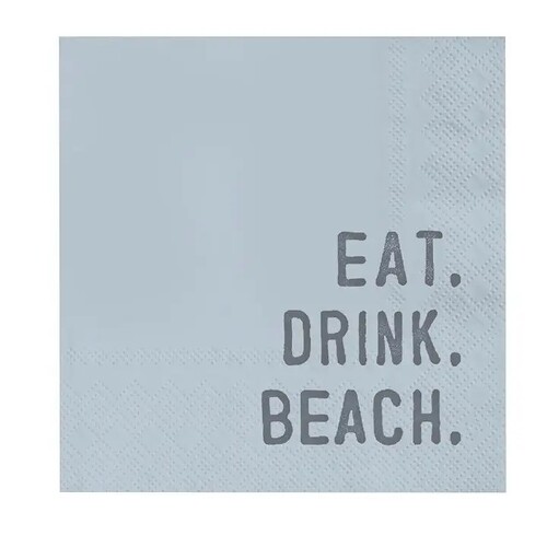 Face To Face Cocktail Napkin - Eat. Drink. Beach. from Richardson's Flowers in Medford, NJ