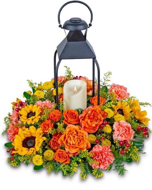 Lush Goldenrod Lantern from Richardson's Flowers in Medford, NJ