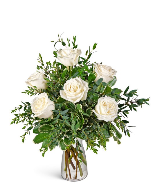 Half Dozen White Roses from Richardson's Flowers in Medford, NJ