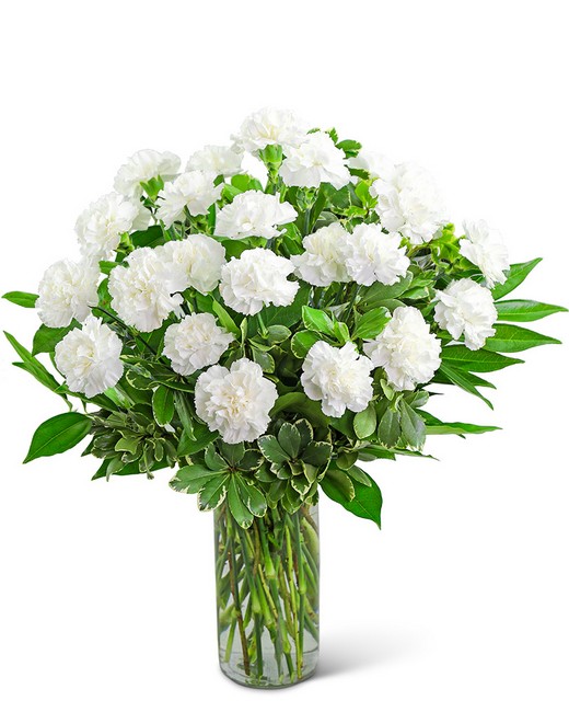 White Carnations Vase from Richardson's Flowers in Medford, NJ
