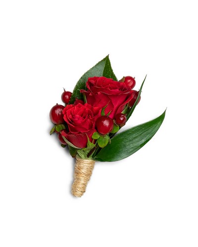 Crimson Boutonniere from Richardson's Flowers in Medford, NJ