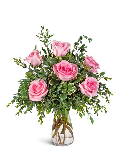 Half Dozen Pink Roses from Richardson's Flowers in Medford, NJ
