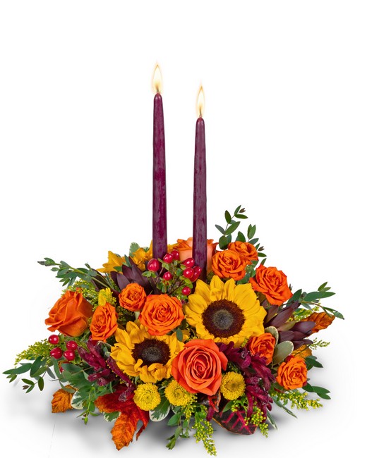 Goldenrod Gathering Centerpiece from Richardson's Flowers in Medford, NJ
