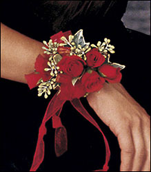 Red-Hot Roses Wristlet from Richardson's Flowers in Medford, NJ