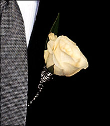 White Rose Boutonniere from Richardson's Flowers in Medford, NJ