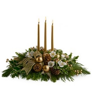 Royal Christmas Centerpiece from Richardson's Flowers in Medford, NJ