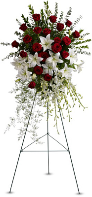 Lily and Rose Tribute Spray from Richardson's Flowers in Medford, NJ