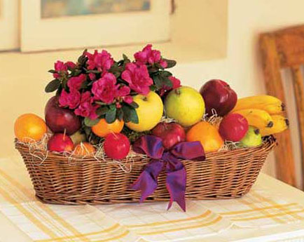 Plant and Fruit Basket from Richardson's Flowers in Medford, NJ
