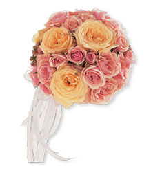 Pinks and Peaches Nosegay from Richardson's Flowers in Medford, NJ