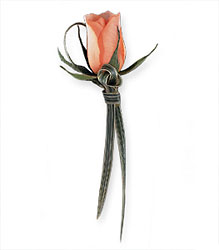Peach Promise Boutonniere from Richardson's Flowers in Medford, NJ