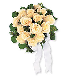 Bountiful White Roses Nosegay from Richardson's Flowers in Medford, NJ