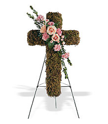 Pink Bouquet Cross from Richardson's Flowers in Medford, NJ