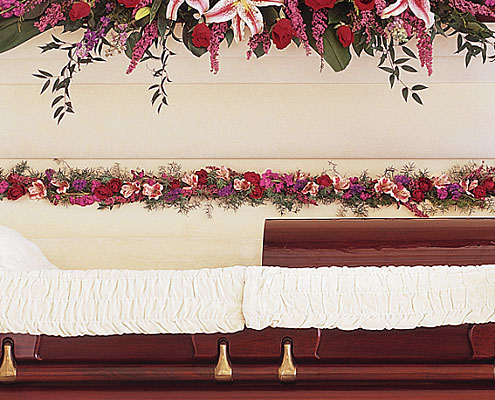 Hinge Spray Inside Casket from Richardson's Flowers in Medford, NJ
