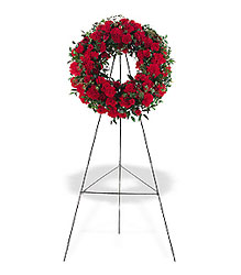 Red Regards Wreath from Richardson's Flowers in Medford, NJ