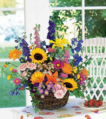 Summertime Sensation Basket from Richardson's Flowers in Medford, NJ