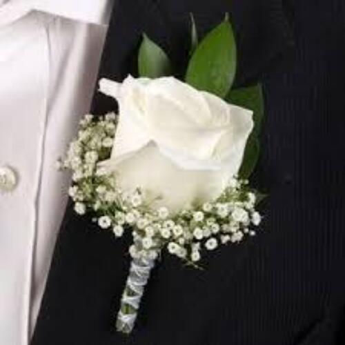 White Rose Boutonniere  from Richardson's Flowers in Medford, NJ
