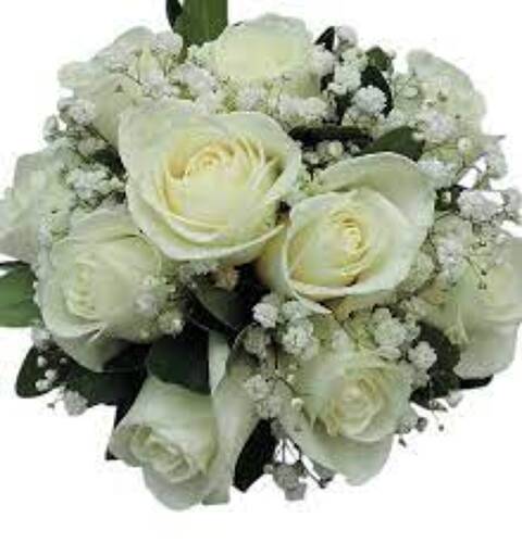 White Rose Clutch Bouquet from Richardson's Flowers in Medford, NJ